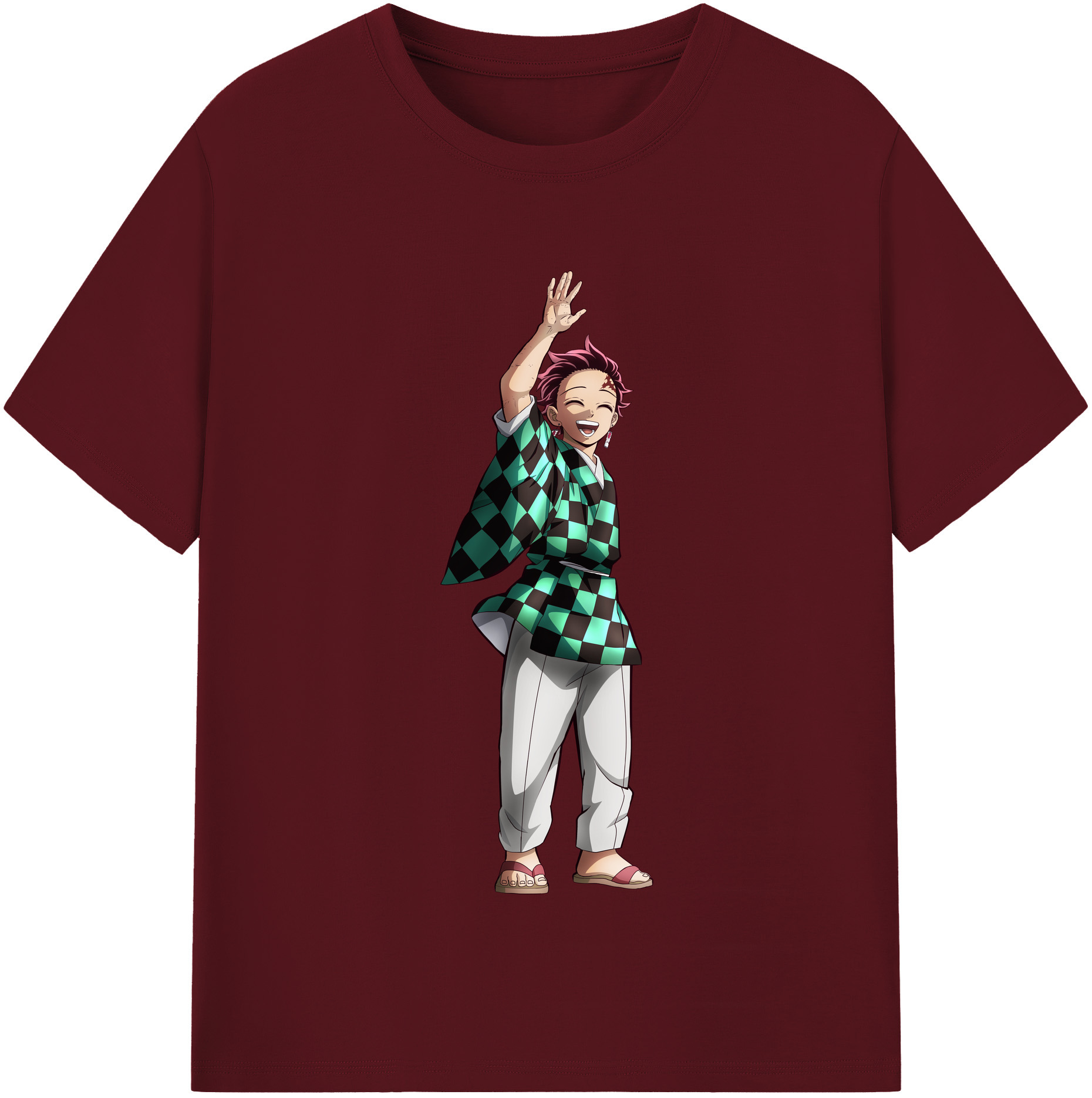 （画像用） 鬼滅の刃 竈門 炭治郎／かまど たんじろう Kamado Tanjirou 綿100％半袖Tシャツ（フロントプリント）